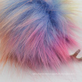 Colorful Fluffy Plush Soft Toys Pompom Unicorn Keychain Kids Bag Keychain